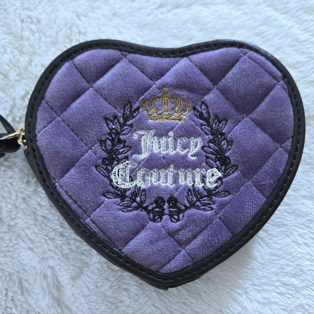Juicy🍊 Couture Dusty Violet💜 Royal👑 Couture Heart🩷 Zip Around Coin Purse - Picture 14 of 16
